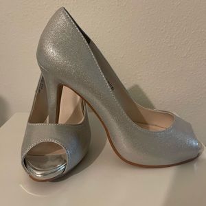 BRAND NEW - Silver Peep Toe Shoes